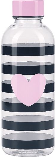 Plastikinė gertuvė ME STRIPES HEART ROSE, 650 ml