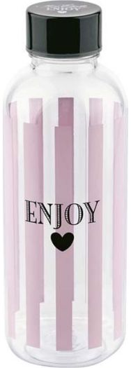 Plastikinė gertuvė ME STRIPES HEART PINK, 650 ml
