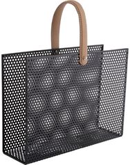 Žurnalų laikiklis PERKY MESH BLACK, 30x33x9 cm
