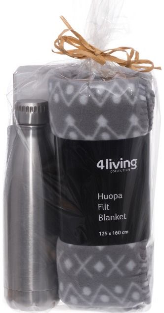 Dovanų rinkinys 4LIVING (pledas+termo gertuvė)