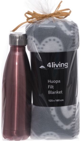 Dovanų rinkinys 4LIVING (pledas+termo gertuvė)