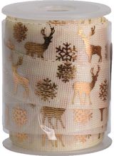 Dovanų pakavimo juostelė CUTE X-MAS GOLD, 15 mmx3 m