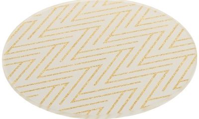 Lėkštelė žvakei GOLD PATTERN WHITE, 15 cm