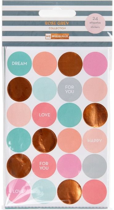 Dovanų pakavimo lipdukai ROSE GREY, 24 vnt.