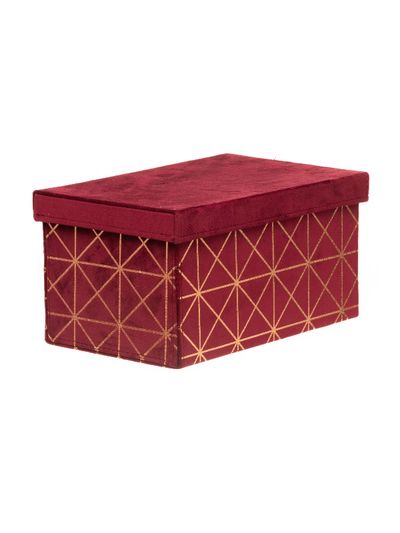 Daiktadėžė DRAMA VELVET BURGUNDY, 31x20x16 cm