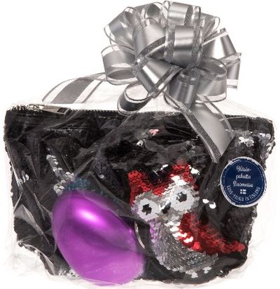 Dovanų rinkinys SPARKLE SEQUIN (kosmetinė+raktų pakabukas+šukos)