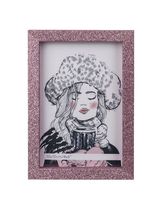 Nuotraukų rėmelis PINK GLITTER WOOD, 10x15 cm