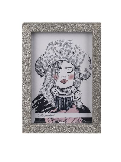 Nuotraukų rėmelis SILVER GLITTER WOOD, 10x15 cm