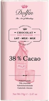 Pieniškas šokoladas DOLFIN MILK 38% COCOA, 70 g.