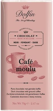 Juodasis šokoladas DOLFIN 60% WITH GROUND COFFEE, 70g