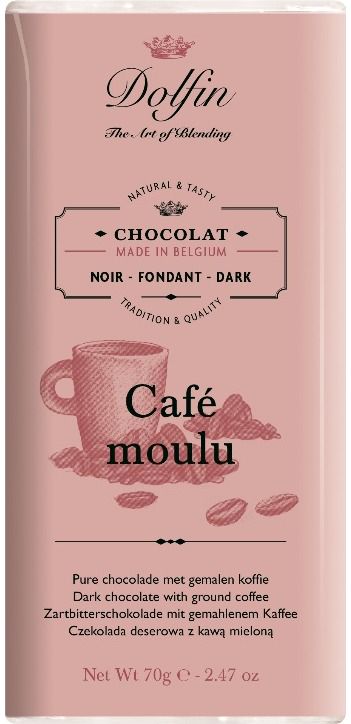 Juodasis šokoladas DOLFIN 60% WITH GROUND COFFEE, 70g