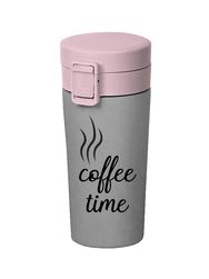 Termo puodelis COFFEE TIME GREY/PINK