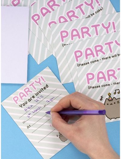 Gimtadienio kvietimų rinkinys PUSHEEN, 8 vnt.