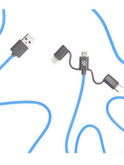 Įkrovimo laidas Link - 3-in-1 Cable 2m, blue