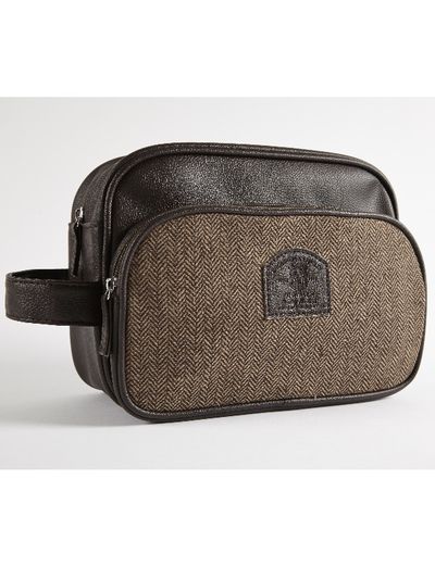 Vyriška kosmetinė Brompton & Langley CANVAS, 2 skyrių, Brown