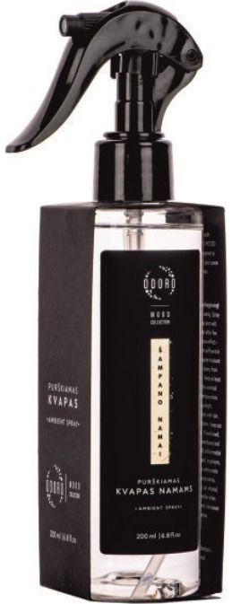 Purškiamas kvapas ODORO MOOD ŠAMPANO NAMAI, 200 ml