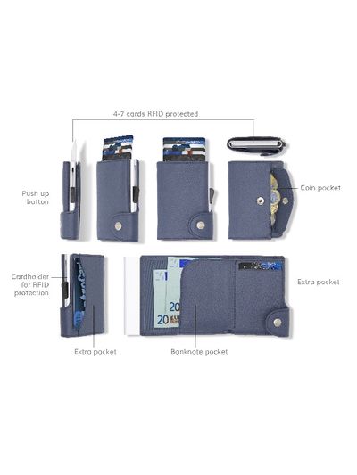 Piniginė C-SECURE su kortelių dėklu (4-7), Fog