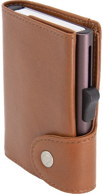 Piniginė C-SECURE su kortelių dėklu XL (8-12), Chestnut