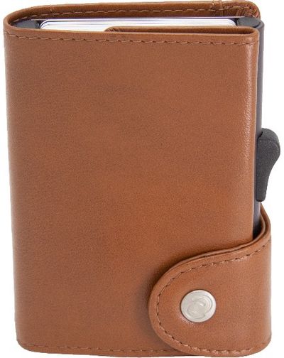 Piniginė C-SECURE su kortelių dėklu XL (8-12), Chestnut