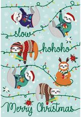 Kalėdinis atvirukas SLOTHS, 11x17 cm