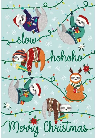Kalėdinis atvirukas SLOTHS, 11x17 cm