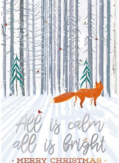 Kalėdinis atvirukas FOX, 11x17 cm