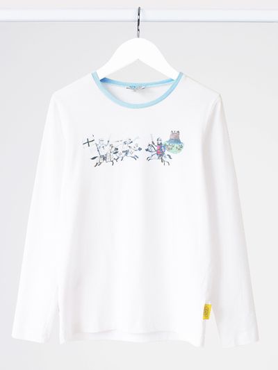 Marškinėliai berniukams ilgomis rankovėmis KM RITERIS, 110-116, balta