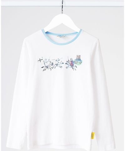 Marškinėliai berniukams ilgomis rankovėmis KM RITERIS, 122-128, balta