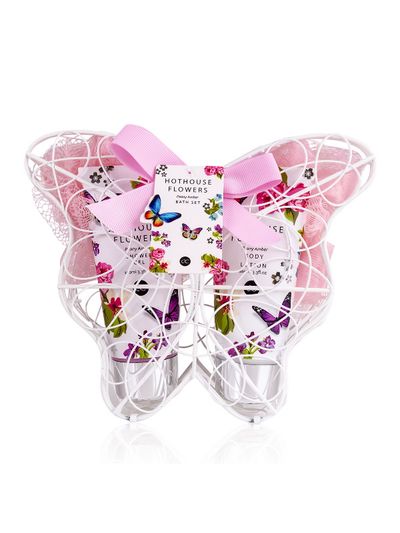 Kūno priežiūros rinkinys HOTHOUSE FLOWERS BUTTERFLY (dušo želė+kūno losjonas+2 k empinėlės), 100x2 ml