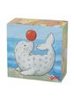 Medinės kaladėlės GOKI CUBE PUZZLE BABY ANIMALS 4 vnt.