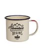 Emalio puodelis THE ADVENTURE BEGINS WHITE, 325 ml