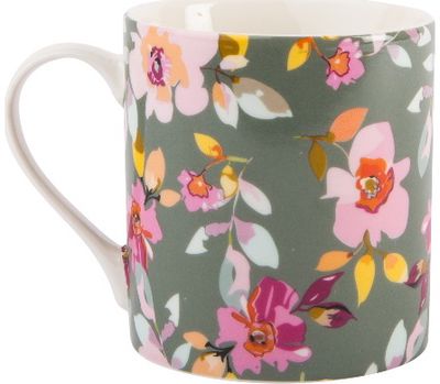 Puodelis dėžutėje B&E GARDENIA GREY FLORAL