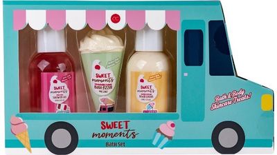 Kūno priežiūros rinkinys SWEET MOMENTS (dušo želė+kūno losjonas+vonios burbulas)