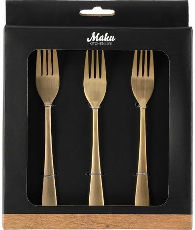 Desertinės šakutės MAKU CHAMPAGNE GOLD, 6 vnt.