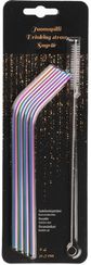 Daugkartiniai šiaudeliai RAINBOW NEW, 4 vnt.