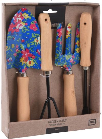 Sodo įrankių rinkinys FLOWERS, 4 vnt.