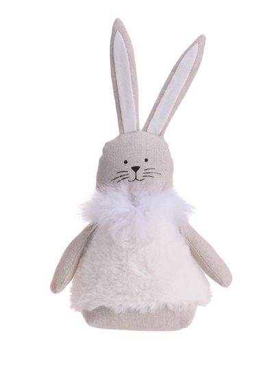 Velykų dekoracija RABBIT WITH FUR, 28 cm