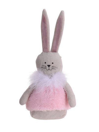 Velykų dekoracija RABBIT WITH FUR, 28 cm