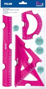 Liniuočių rinkinys MILAN FLEX & RESISTANT, 4 vnt, Pink