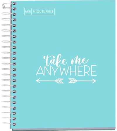 Sąsiuvinis MESSAGES su spirale, A5, 90 g, 100 l., langeliais, Skyblue