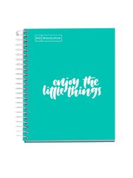 Sąsiuvinis MESSAGES su spirale, A5, 90 g, 100 l., langeliais, Turquoise