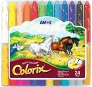 Šilkinės kreidelės AMOS COLORIX 3in1, 24 spalvos
