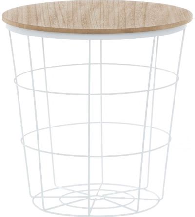 Krepšys-staliukas WOOD&WHITE, 39x40 cm