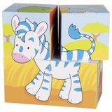 Medinės kaladėlės GOKI CUBE ANIMALS 4 vnt.