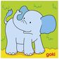 Medinės kaladėlės GOKI CUBE ANIMALS 4 vnt.