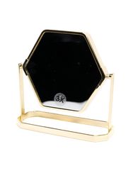 Kosmetinis veidrodis GOLD HEXAGON, 15 cm