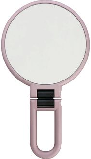 Kosmetinis veidrodėlis su rankena SOFT TOUCH METALLIC BLUSH PINK, 24 cm