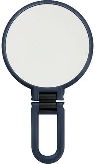 Kosmetinis veidrodėlis su rankena SOFT TOUCH METALLIC NAVY, 24 cm