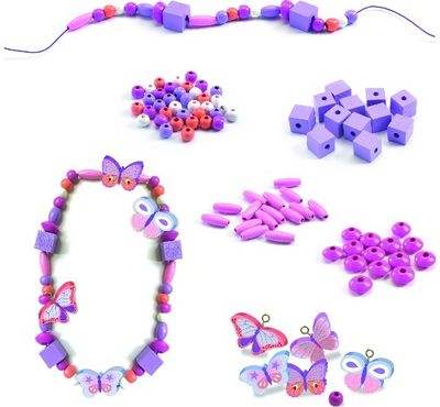 Kūrybinis rinkinys DJECO BEADS BUTTERFLIES (karoliukai)