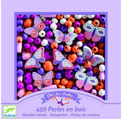 Kūrybinis rinkinys DJECO BEADS BUTTERFLIES (karoliukai)